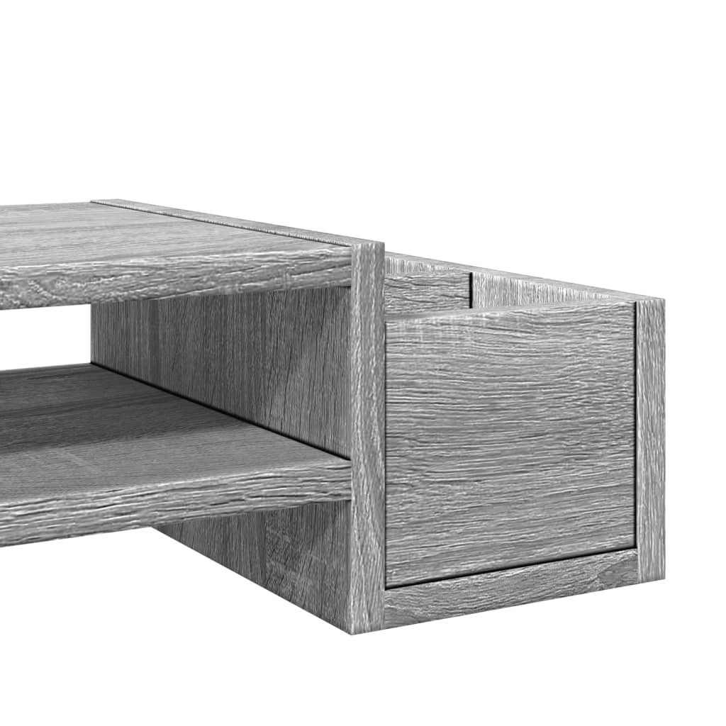 Monitorstandaard met opbergruimte 70x27x15 cm hout grijs sonoma is nu te koop bij PeponiXL, paradijselijk wonen!