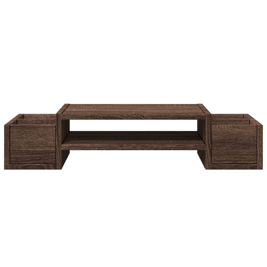 Monitorstandaard met opbergruimte 70x27x15 cm hout bruin eiken is nu te koop bij PeponiXL, paradijselijk wonen!