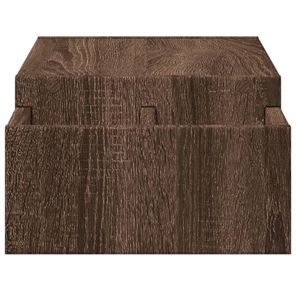 Monitorstandaard met opbergruimte 70x27x15 cm hout bruin eiken is nu te koop bij PeponiXL, paradijselijk wonen!