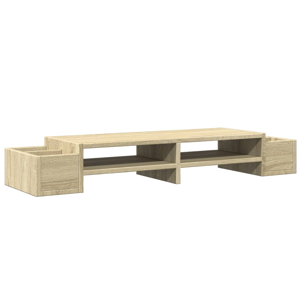 Monitorstandaard opbergruimte 100x27x15 cm hout sonoma eiken is nu te koop bij PeponiXL, paradijselijk wonen!