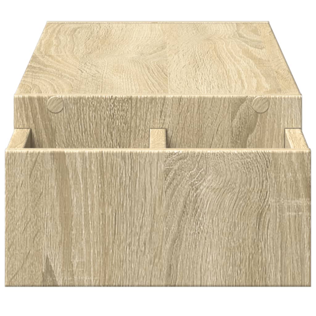 Monitorstandaard opbergruimte 100x27x15 cm hout sonoma eiken is nu te koop bij PeponiXL, paradijselijk wonen!