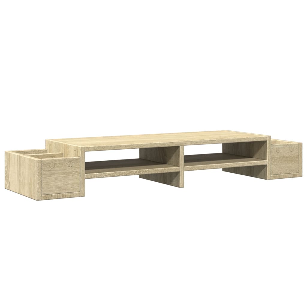 Monitorstandaard opbergruimte 100x27x15 cm hout sonoma eiken is nu te koop bij PeponiXL, paradijselijk wonen!