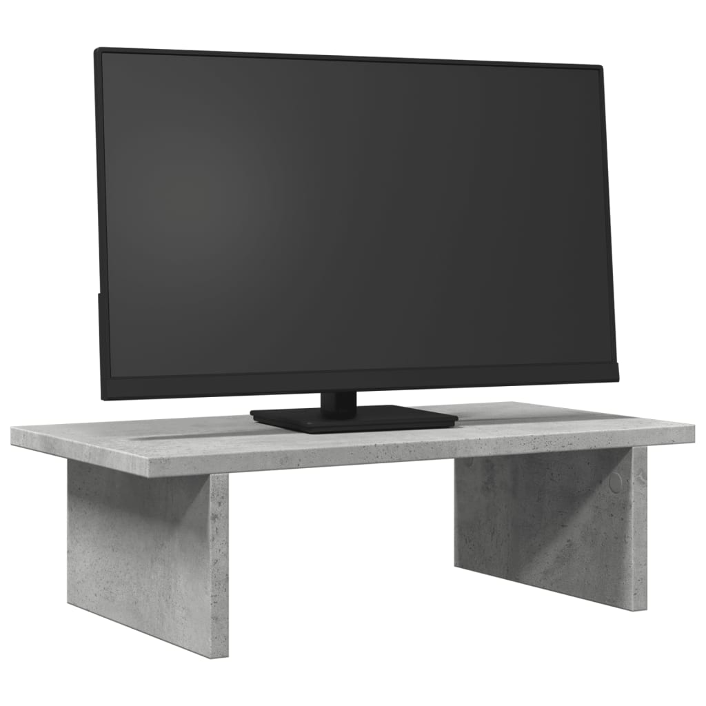 Monitorstandaard 50x27x15 cm bewerkt hout betongrijs is nu te koop bij PeponiXL, paradijselijk wonen!