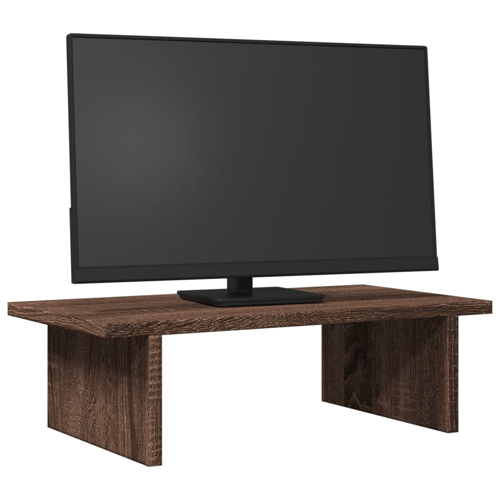 Monitorstandaard 50x27x15 cm bewerkt hout bruin eikenkleurig is nu te koop bij PeponiXL, paradijselijk wonen!