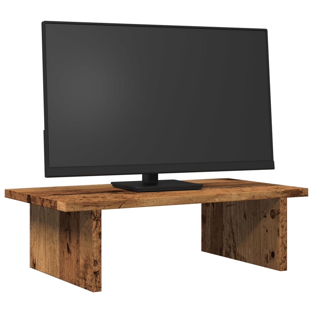 Monitorstandaard 50x27x15 cm bewerkt hout oud houtkleurig is nu te koop bij PeponiXL, paradijselijk wonen!