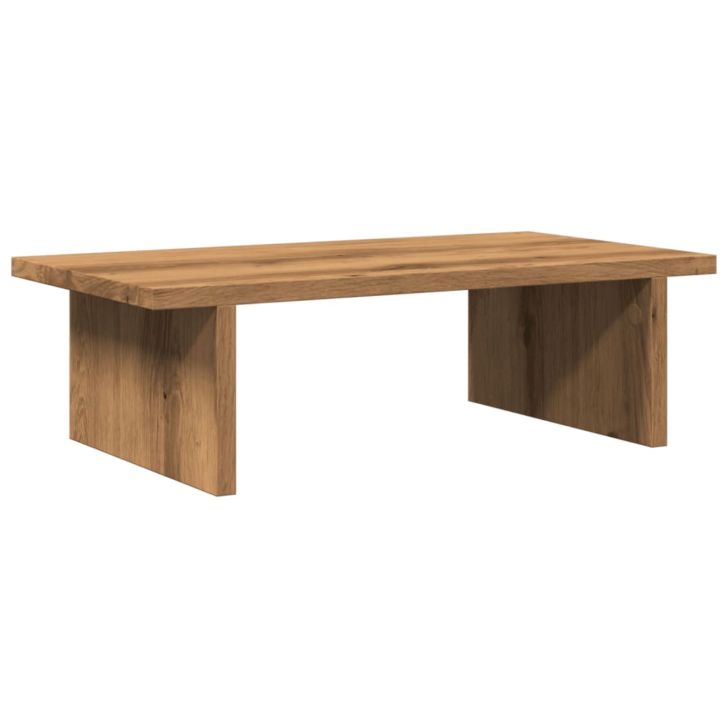 Monitorstandaard 50x27x15 cm bewerkt hout artisanaal eikenkleur is nu te koop bij PeponiXL, paradijselijk wonen!