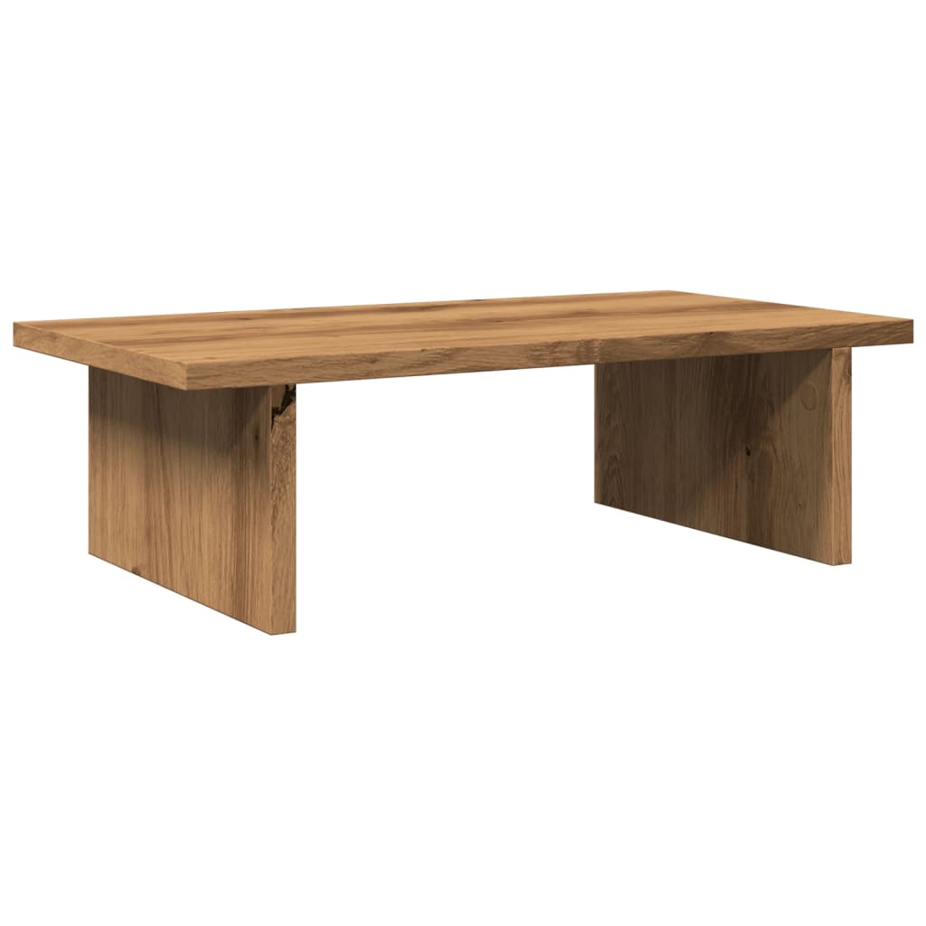 Monitorstandaard 50x27x15 cm bewerkt hout artisanaal eikenkleur is nu te koop bij PeponiXL, paradijselijk wonen!