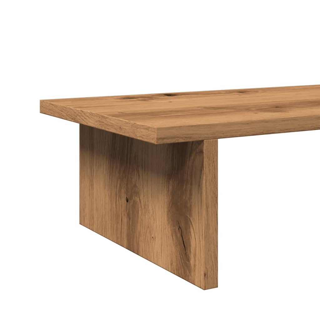 Monitorstandaard 50x27x15 cm bewerkt hout artisanaal eikenkleur is nu te koop bij PeponiXL, paradijselijk wonen!