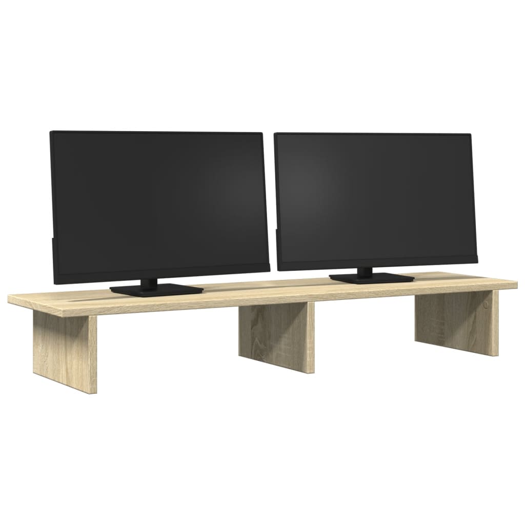 Monitorstandaard 100x27x15 cm bewerkt hout sonoma eikenkleurig is nu te koop bij PeponiXL, paradijselijk wonen!