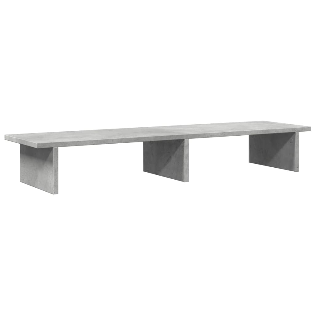 Monitorstandaard 100x27x15 cm bewerkt hout betongrijs is nu te koop bij PeponiXL, paradijselijk wonen!