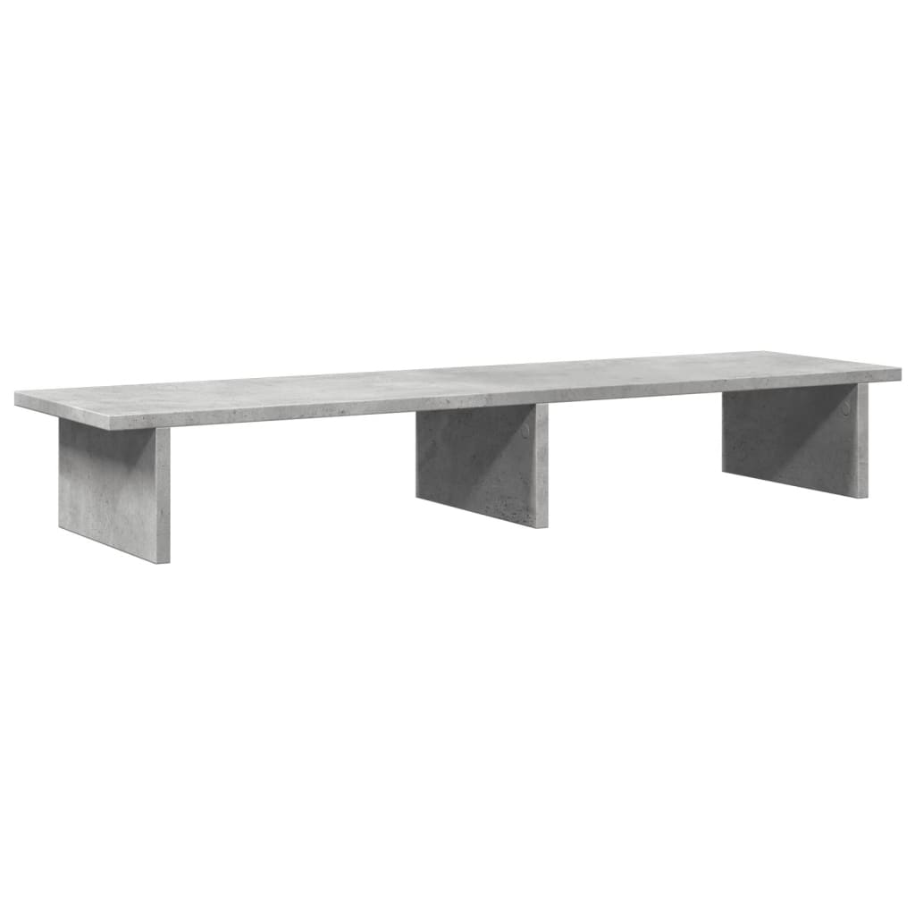 Monitorstandaard 100x27x15 cm bewerkt hout betongrijs is nu te koop bij PeponiXL, paradijselijk wonen!
