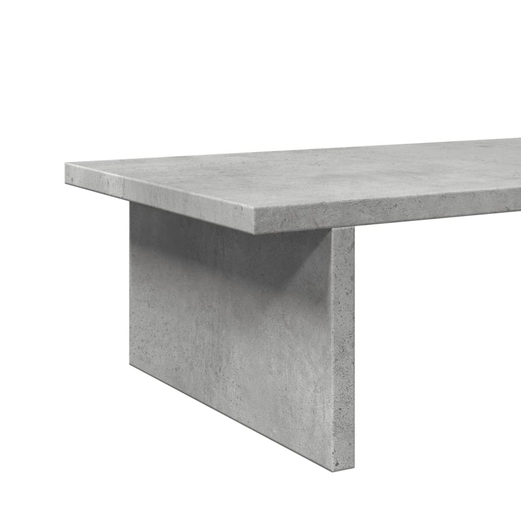 Monitorstandaard 100x27x15 cm bewerkt hout betongrijs is nu te koop bij PeponiXL, paradijselijk wonen!