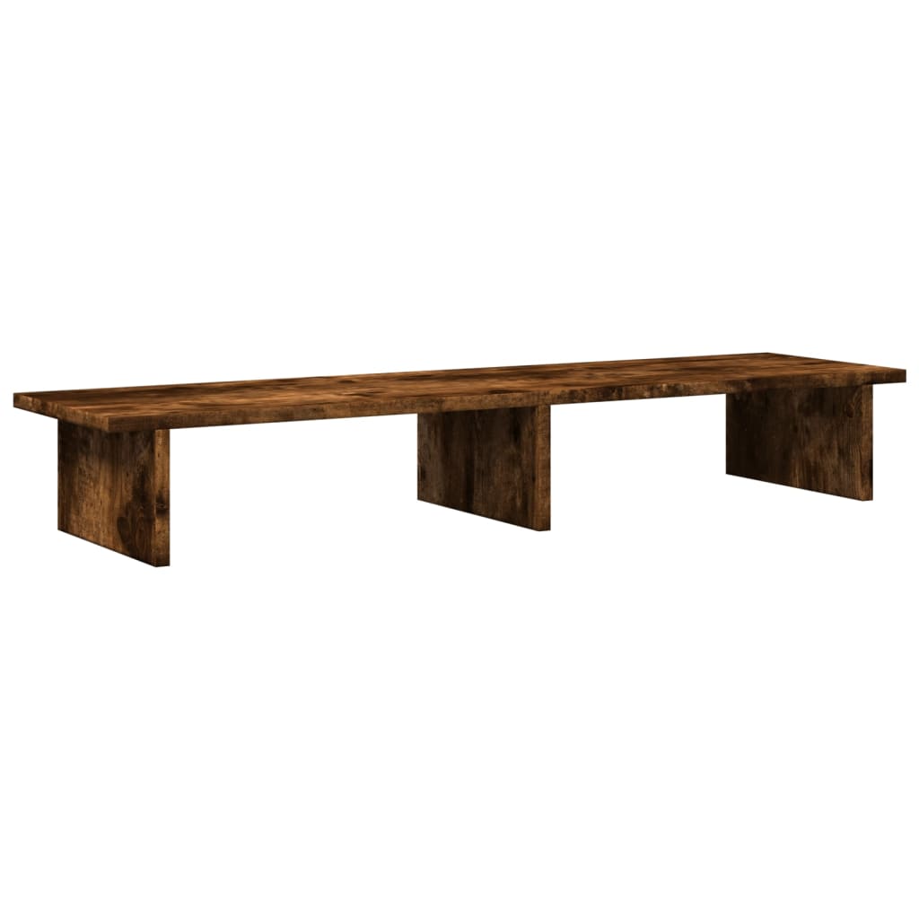Monitorstandaard 100x27x15 cm bewerkt hout gerookt eikenkleurig is nu te koop bij PeponiXL, paradijselijk wonen!
