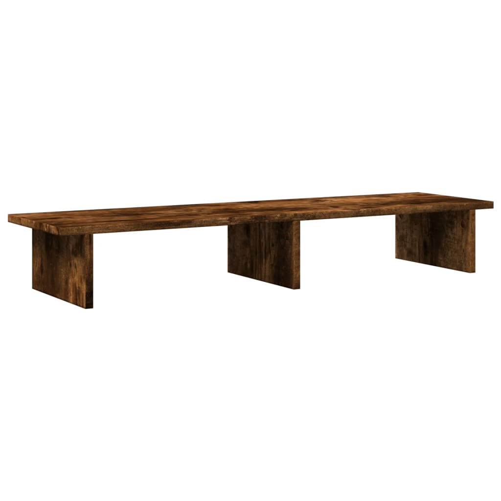 Monitorstandaard 100x27x15 cm bewerkt hout gerookt eikenkleurig is nu te koop bij PeponiXL, paradijselijk wonen!
