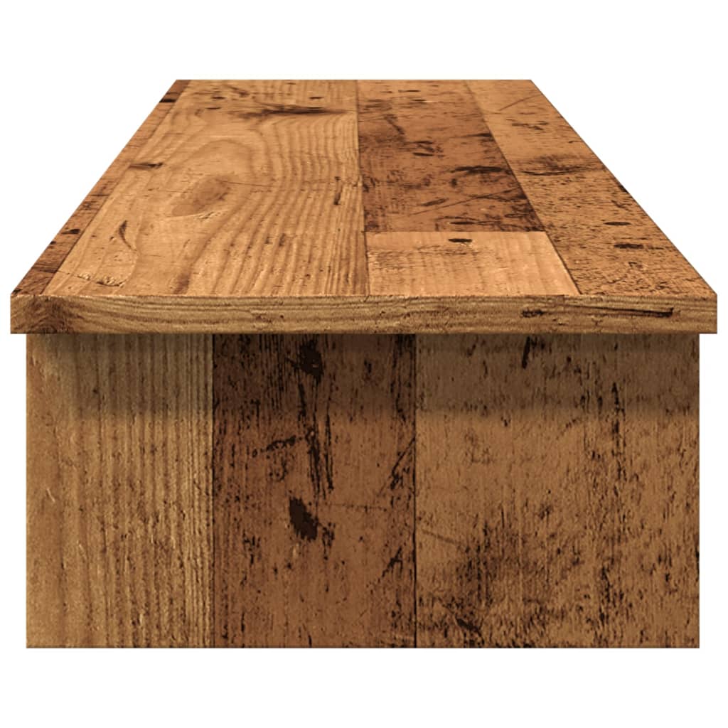 Monitorstandaard 100x27x15 cm bewerkt hout oud houtkleurig is nu te koop bij PeponiXL, paradijselijk wonen!