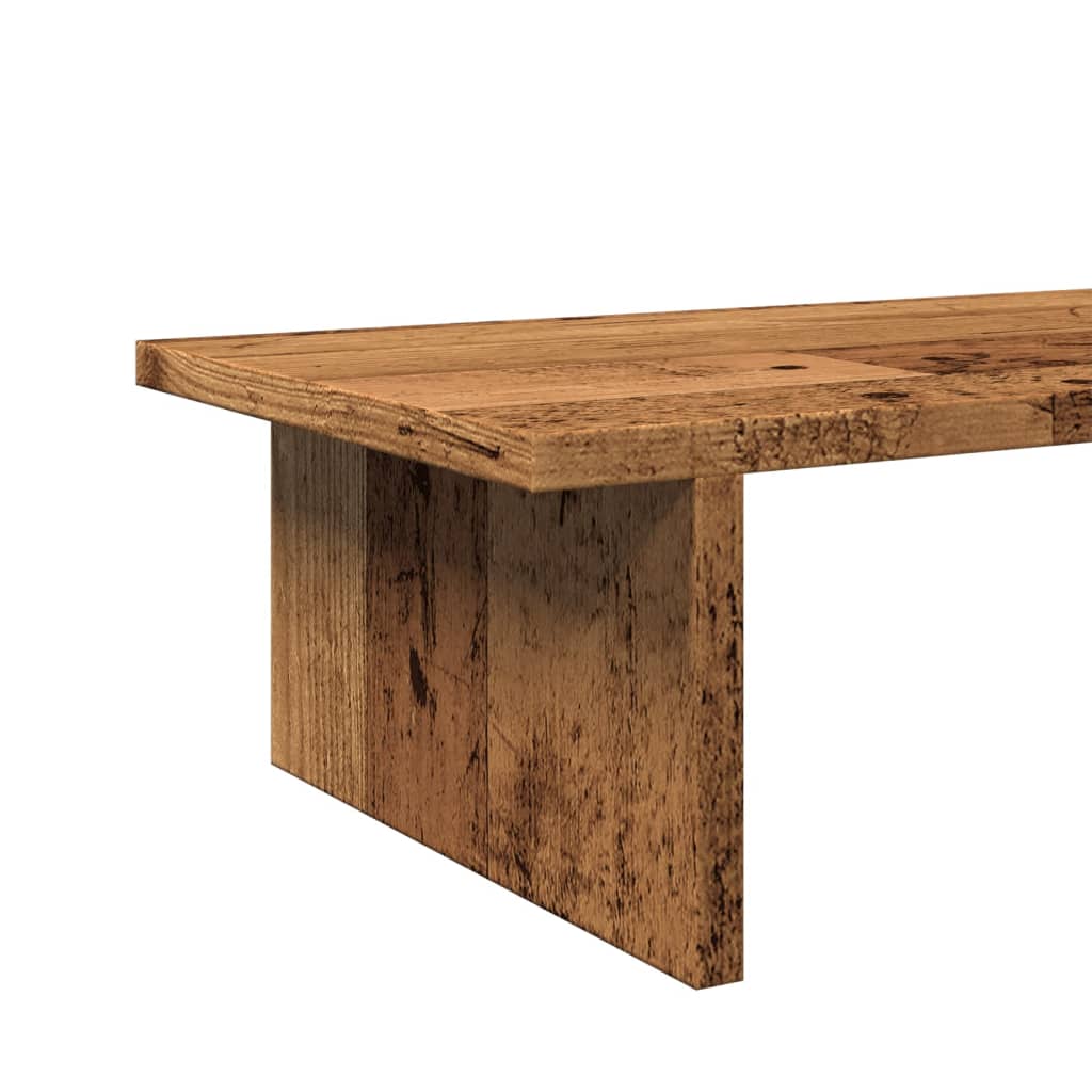 Monitorstandaard 100x27x15 cm bewerkt hout oud houtkleurig is nu te koop bij PeponiXL, paradijselijk wonen!