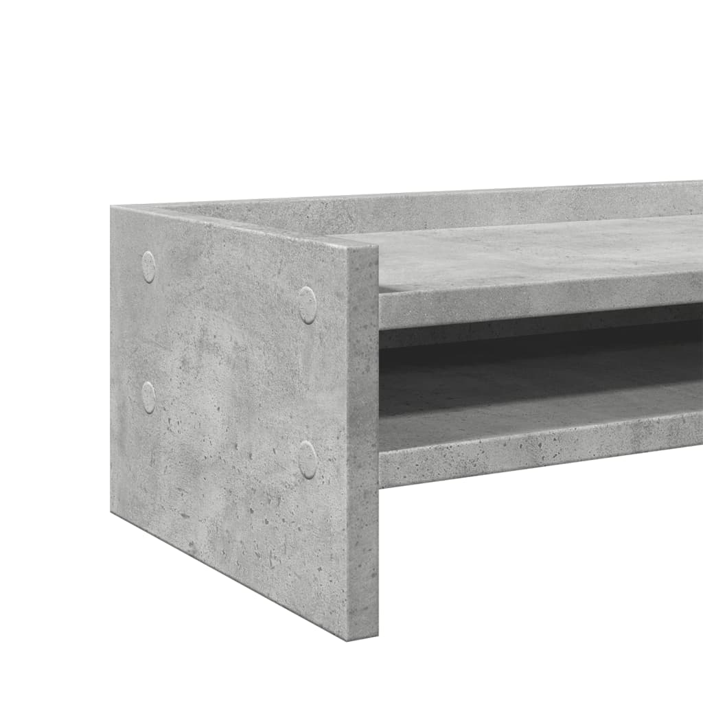 Monitorstandaard 42x24x16 cm bewerkt hout betongrijs is nu te koop bij PeponiXL, paradijselijk wonen!