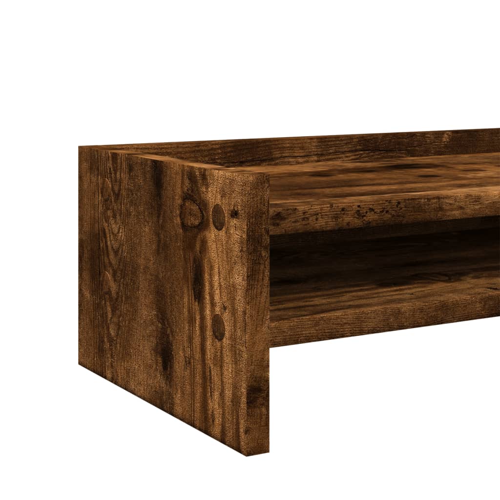 Monitorstandaard 42x24x16 cm bewerkt hout gerookt eikenkleurig is nu te koop bij PeponiXL, paradijselijk wonen!