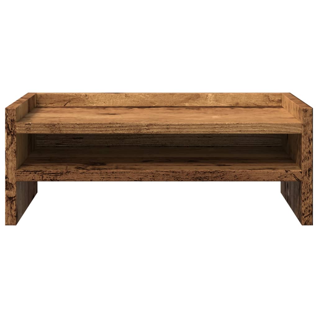 Monitorstandaard 42x24x16 cm bewerkt hout oud houtkleurig is nu te koop bij PeponiXL, paradijselijk wonen!