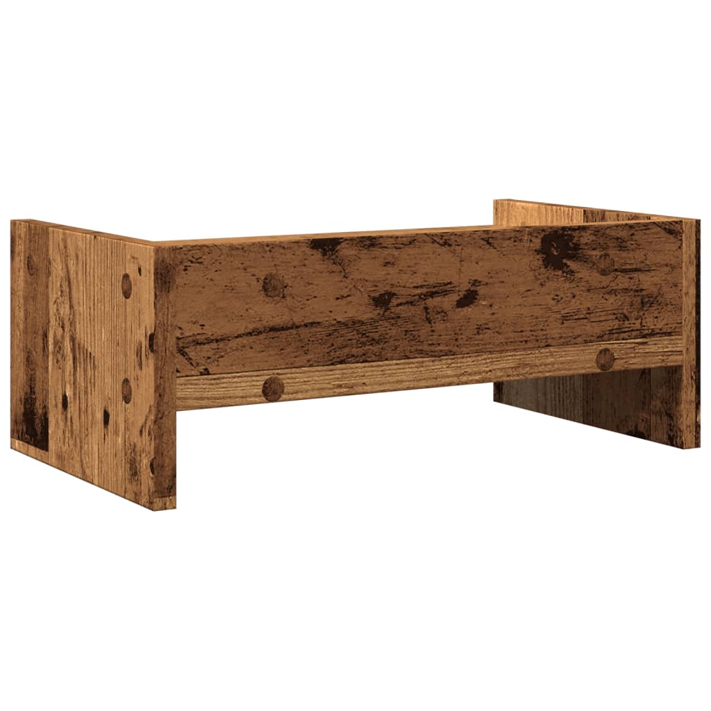 Monitorstandaard 42x24x16 cm bewerkt hout oud houtkleurig is nu te koop bij PeponiXL, paradijselijk wonen!