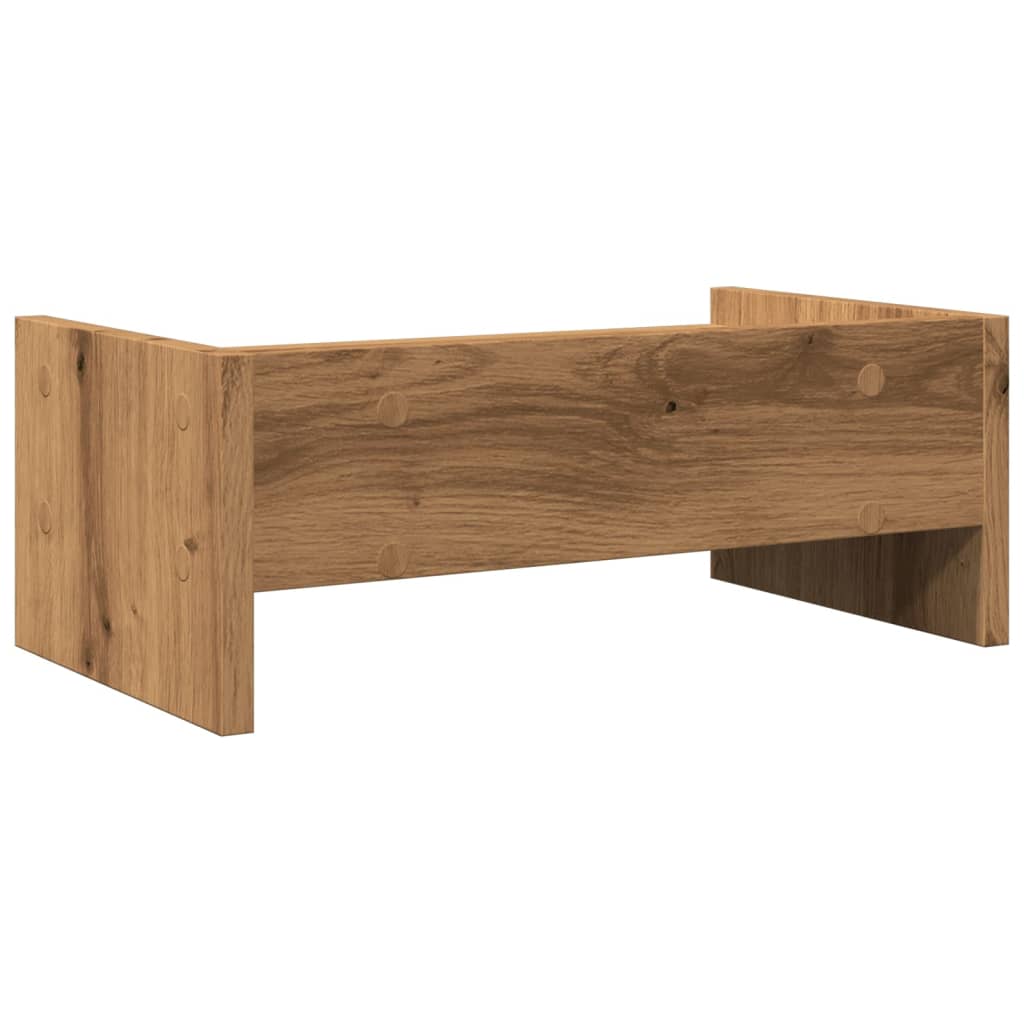 Monitorstandaard 42x24x16 cm bewerkt hout artisanaal eikenkleur is nu te koop bij PeponiXL, paradijselijk wonen!