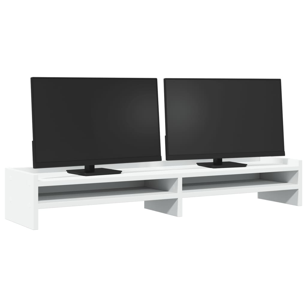 Monitorstandaard 100x24x16 cm bewerkt hout wit is nu te koop bij PeponiXL, paradijselijk wonen!