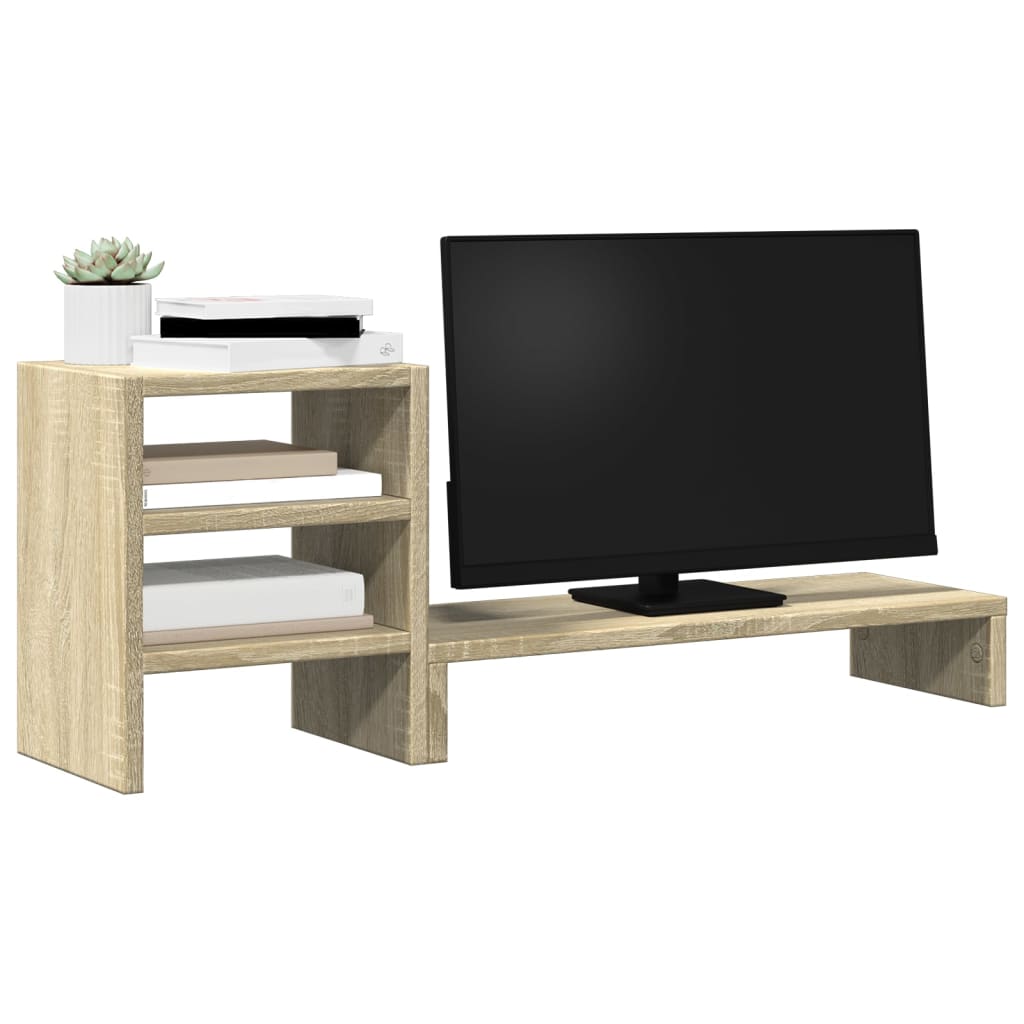 Monitorstandaard met bureau-organizer bewerkt hout sonoma eiken is nu te koop bij PeponiXL, paradijselijk wonen!