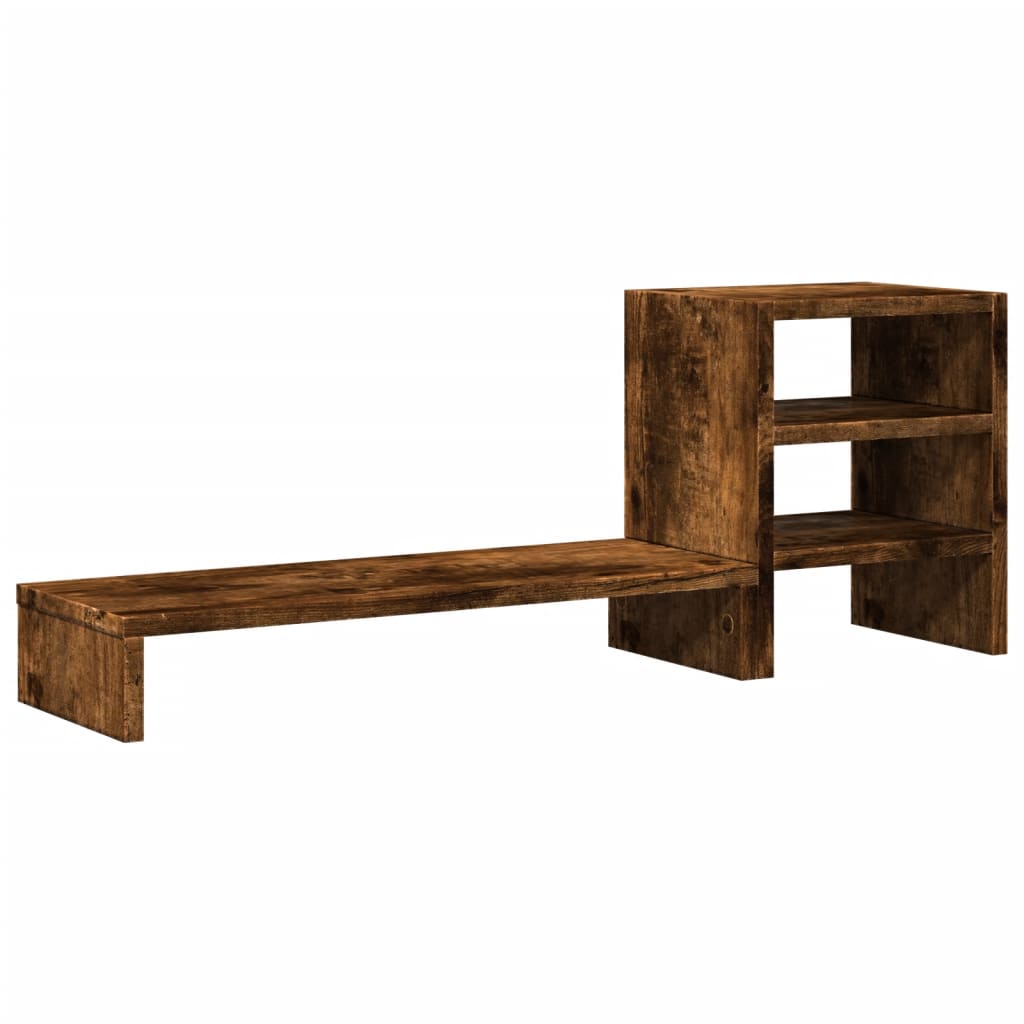 Monitorstandaard met bureau-organizer hout gerookt eikenkleurig is nu te koop bij PeponiXL, paradijselijk wonen!