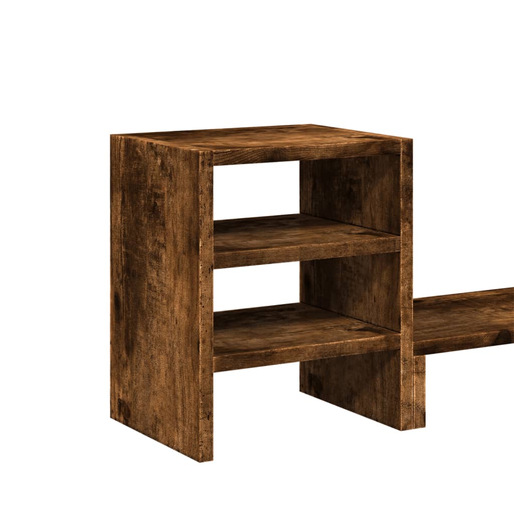 Monitorstandaard met bureau-organizer hout gerookt eikenkleurig is nu te koop bij PeponiXL, paradijselijk wonen!