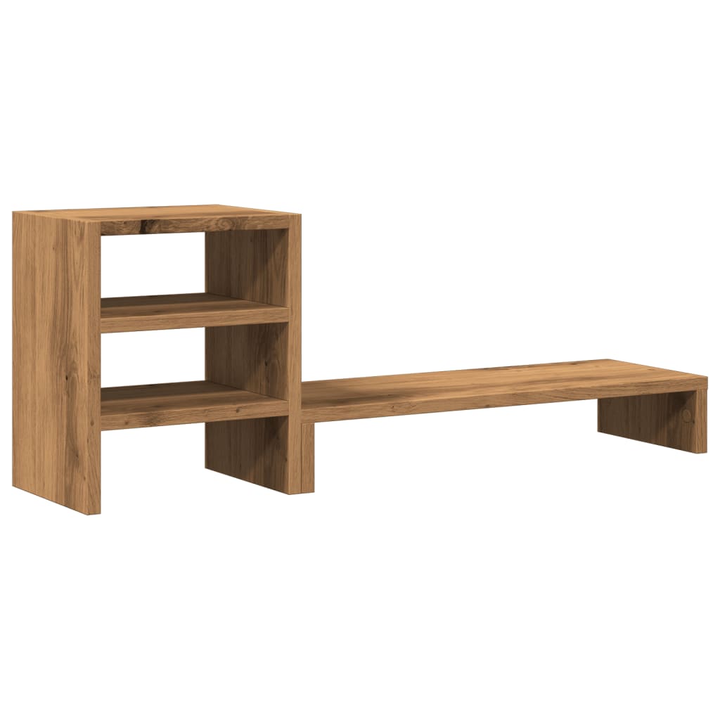 Monitorstandaard met bureau-organizer hout artisanaal eiken is nu te koop bij PeponiXL, paradijselijk wonen!