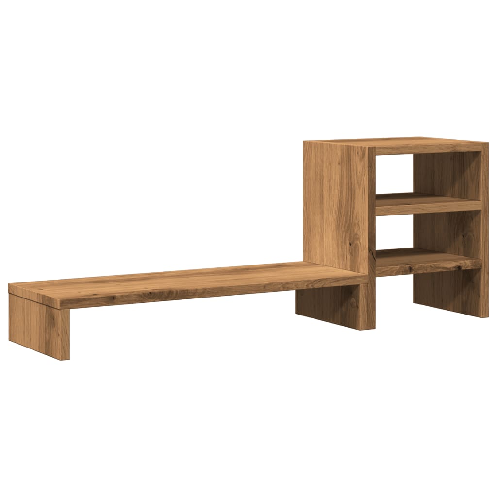 Monitorstandaard met bureau-organizer hout artisanaal eiken is nu te koop bij PeponiXL, paradijselijk wonen!
