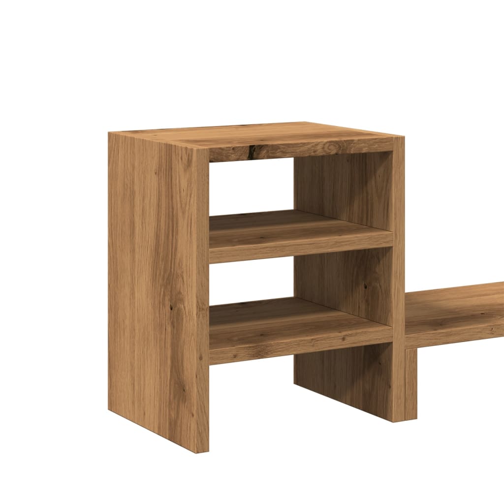Monitorstandaard met bureau-organizer hout artisanaal eiken is nu te koop bij PeponiXL, paradijselijk wonen!