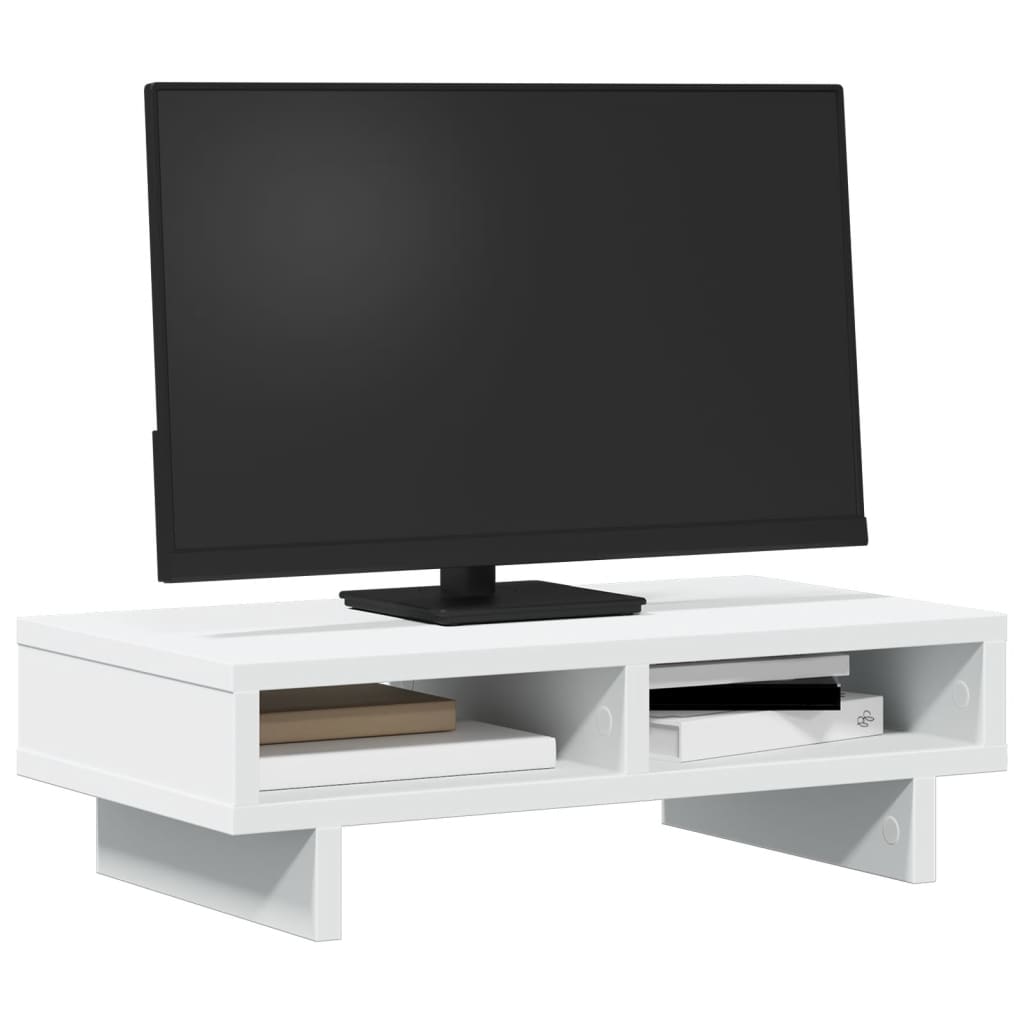 Monitorstandaard 50x27x15 cm bewerkt hout wit is nu te koop bij PeponiXL, paradijselijk wonen!