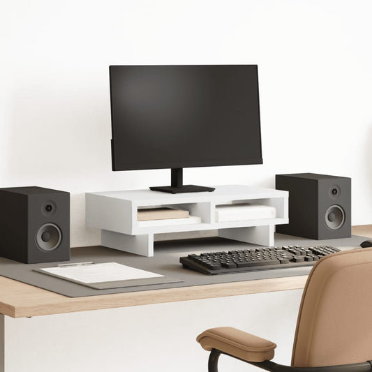 Monitorstandaard 50x27x15 cm bewerkt hout wit is nu te koop bij PeponiXL, paradijselijk wonen!