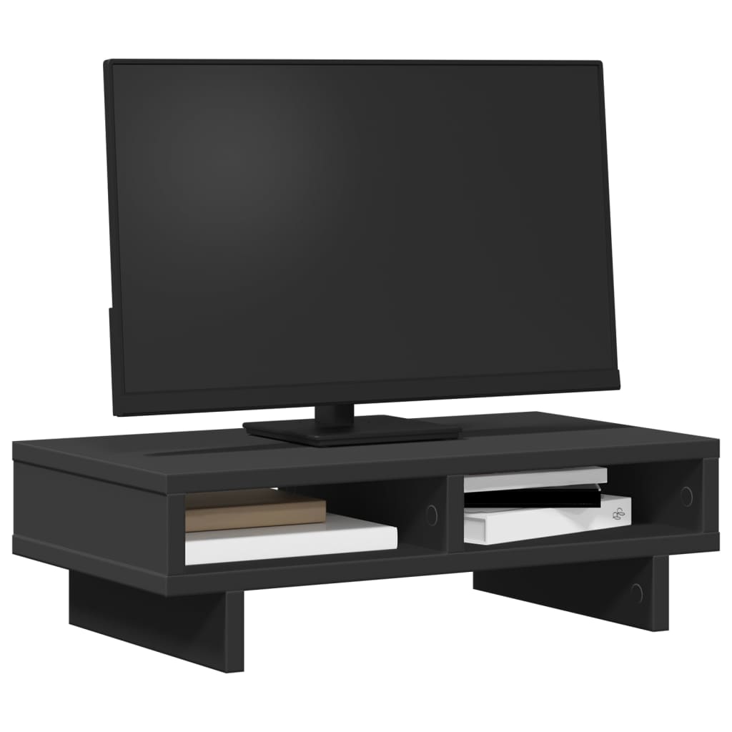Monitorstandaard 50x27x15 cm bewerkt hout zwart is nu te koop bij PeponiXL, paradijselijk wonen!