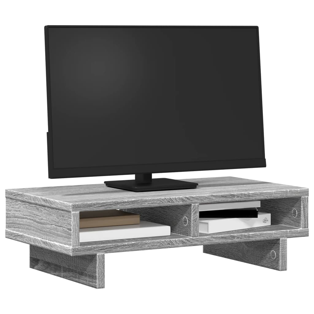 Monitorstandaard 50x27x15 cm bewerkt hout grijs sonoma eiken is nu te koop bij PeponiXL, paradijselijk wonen!