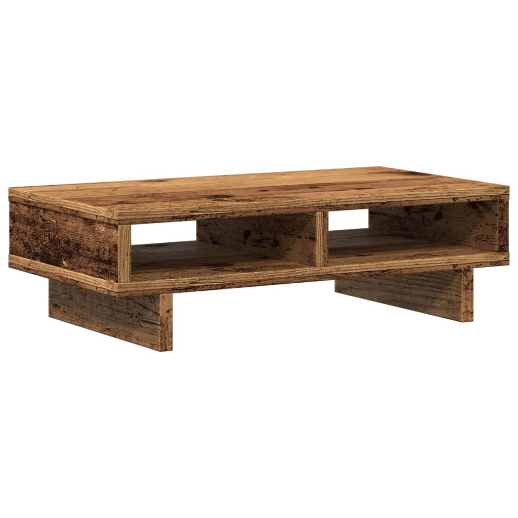 Monitorstandaard 50x27x15 cm bewerkt hout oud houtkleurig is nu te koop bij PeponiXL, paradijselijk wonen!