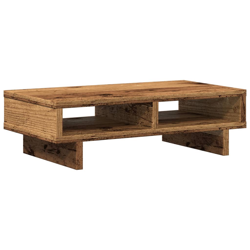 Monitorstandaard 50x27x15 cm bewerkt hout oud houtkleurig is nu te koop bij PeponiXL, paradijselijk wonen!