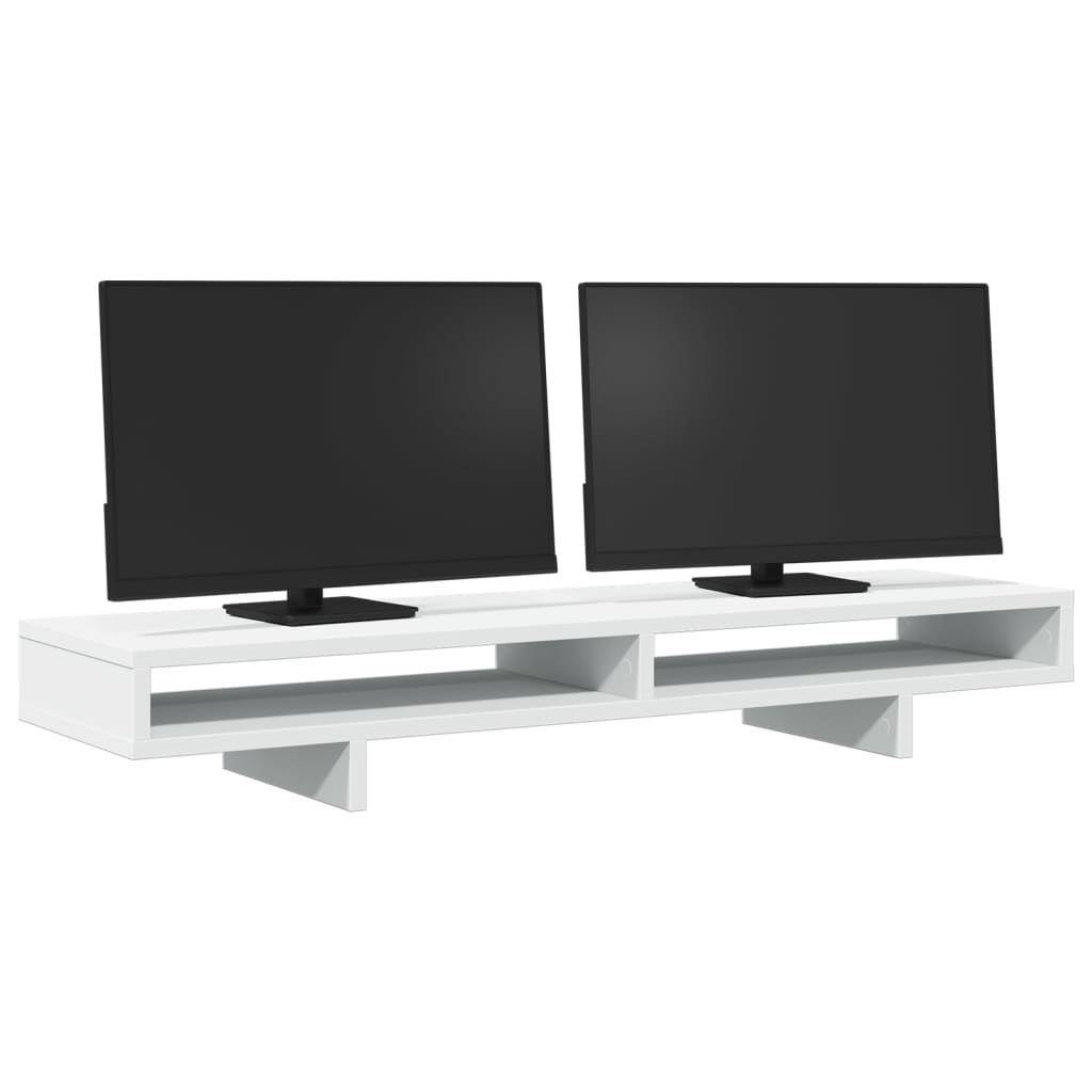 Monitorstandaard 100x27x15 cm bewerkt hout wit is nu te koop bij PeponiXL, paradijselijk wonen!