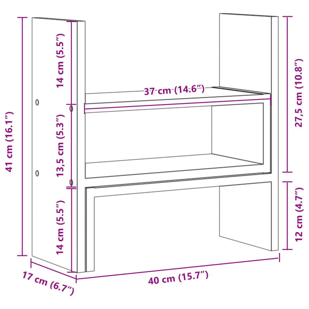 Bureau organiser 40x17x41 cm bewerkt hout zwart is nu te koop bij PeponiXL, paradijselijk wonen!