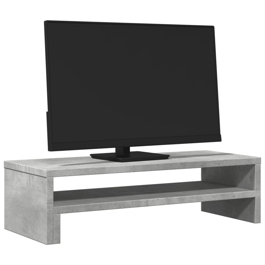 Monitorstandaard 54x22x15 cm bewerkt hout betongrijs is nu te koop bij PeponiXL, paradijselijk wonen!