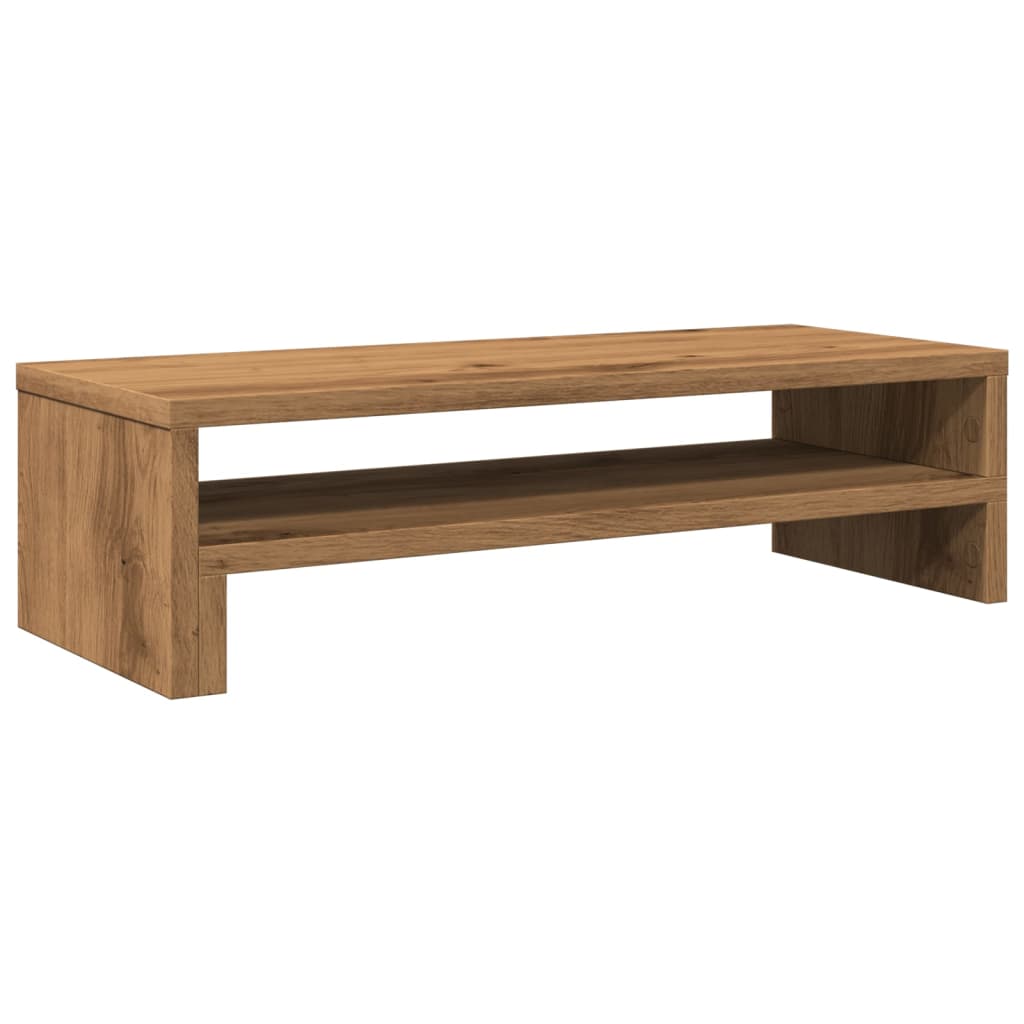 Monitorstandaard 54x22x15 cm bewerkt hout artisanaal eikenkleur is nu te koop bij PeponiXL, paradijselijk wonen!