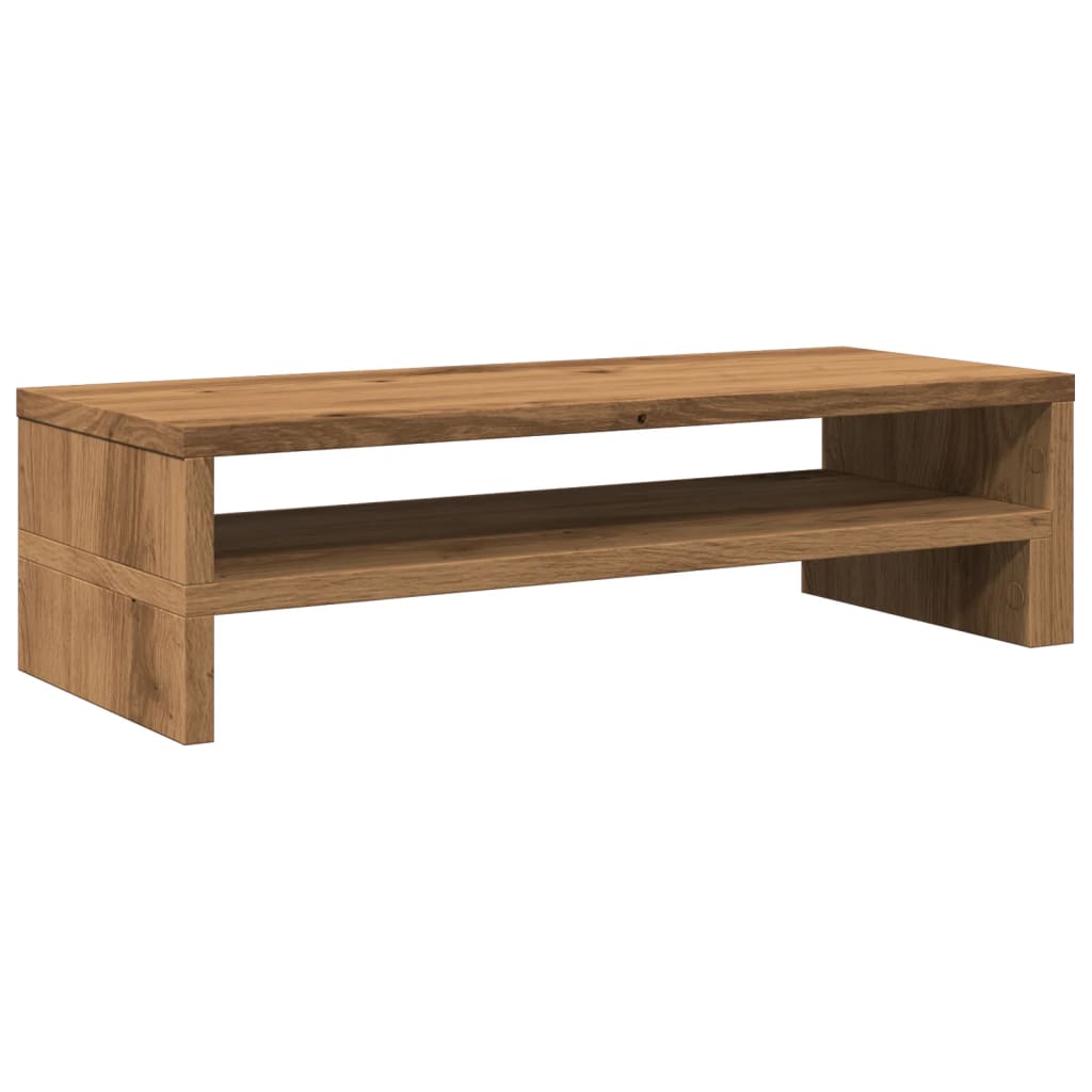 Monitorstandaard 54x22x15 cm bewerkt hout artisanaal eikenkleur is nu te koop bij PeponiXL, paradijselijk wonen!