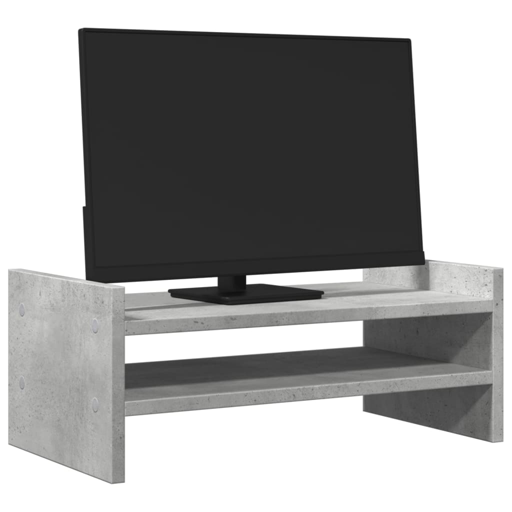 Monitorstandaard 50x27x20 cm bewerkt hout betongrijs is nu te koop bij PeponiXL, paradijselijk wonen!