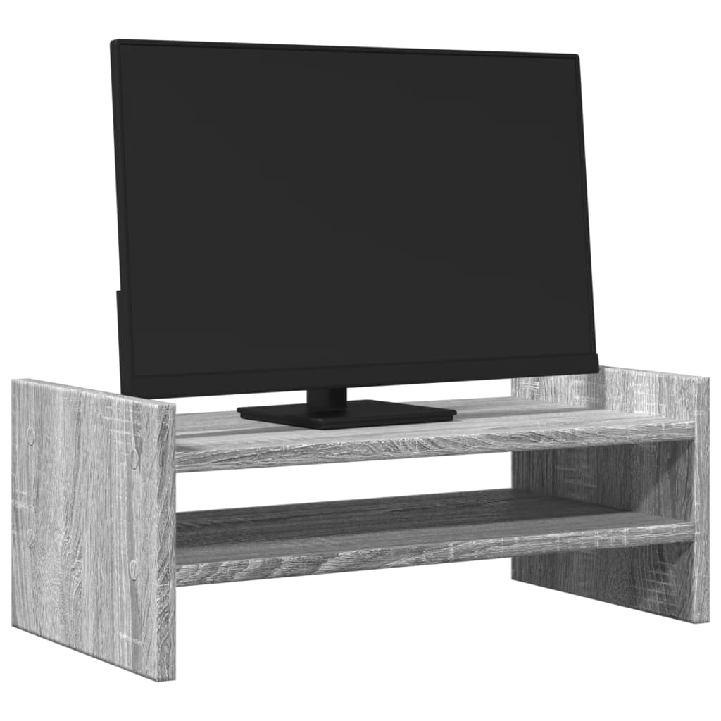 Monitorstandaard 50x27x20 cm bewerkt hout grijs sonoma eiken is nu te koop bij PeponiXL, paradijselijk wonen!