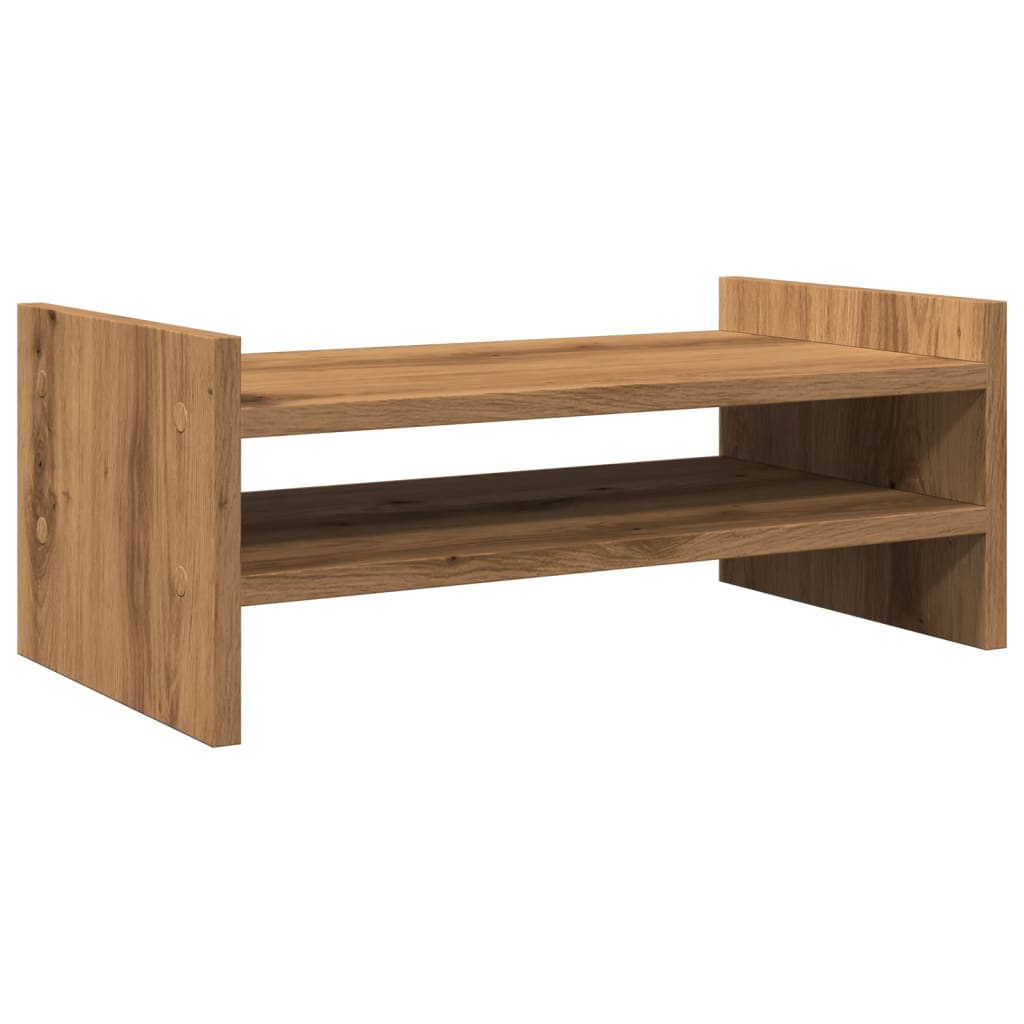 Monitorstandaard 50x27x20 cm bewerkt hout artisanaal eikenkleur is nu te koop bij PeponiXL, paradijselijk wonen!