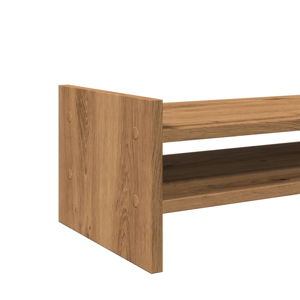 Monitorstandaard 50x27x20 cm bewerkt hout artisanaal eikenkleur is nu te koop bij PeponiXL, paradijselijk wonen!