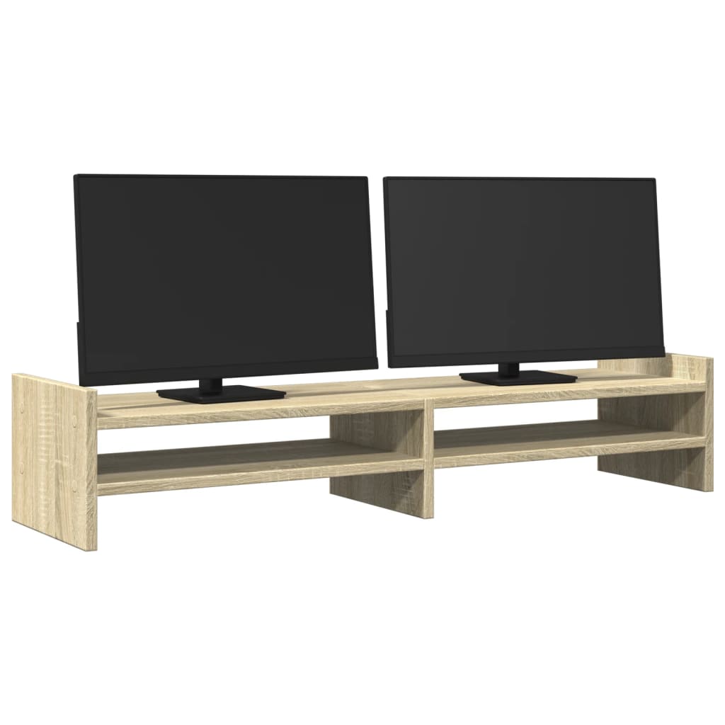 Monitorstandaard 100x27x20 cm bewerkt hout sonoma eikenkleurig is nu te koop bij PeponiXL, paradijselijk wonen!