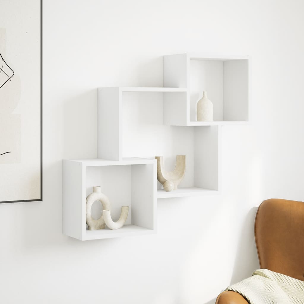 Wandkast 78x18x71 cm bewerkt hout wit is nu te koop bij PeponiXL, paradijselijk wonen!