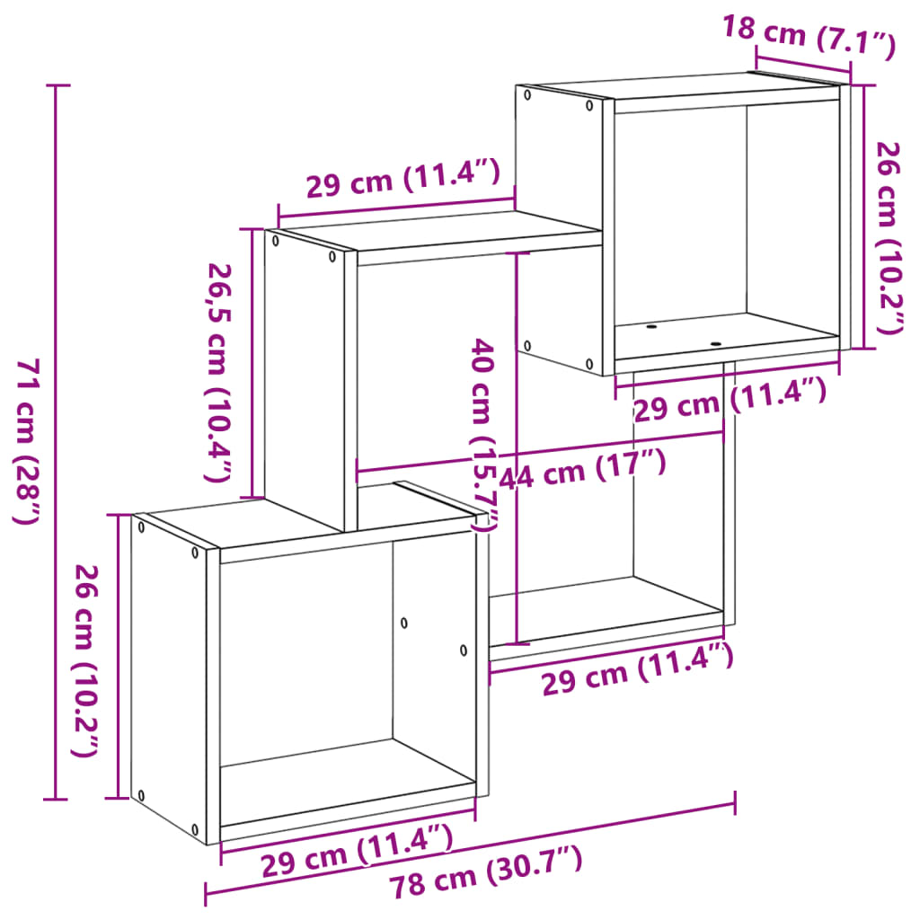 Wandkast 78x18x71 cm bewerkt hout wit is nu te koop bij PeponiXL, paradijselijk wonen!